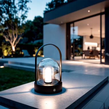 Imagen de Lámpara de Mesa LED Portátil con Batería USB Recargable Metal y Cristal Olena