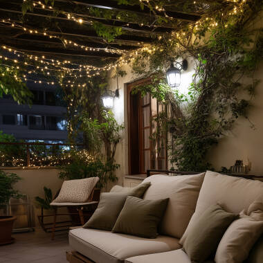 Imagem de Grinalda Arame LED Dourada com Bateria 10m