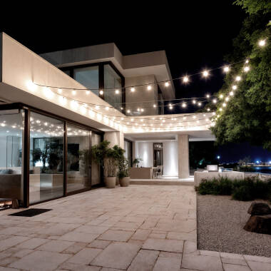 Imagen de Guirnalda Exterior con Bombillas LED B22 Filamento G45 5m IP44 Negro
