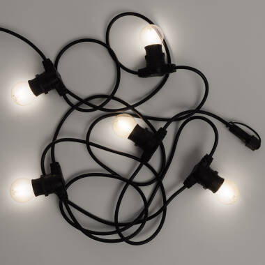 Imagen de Guirnalda Exterior con Bombillas LED B22 Filamento G45 5m IP44 Negro
