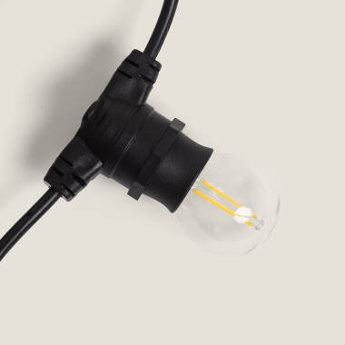 Imagen de Guirnalda Exterior con Bombillas LED B22 Filamento G45 5m IP44 Negro