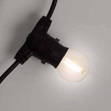 Imagen de Guirnalda Exterior con Bombillas LED B22 Filamento G45 5m IP44 Negro