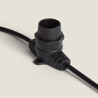 Imagem de Kit Grinalda Luzes Exterior IP44 5m Preto + 5 Lâmpadas Filamento LED B22 6W G95