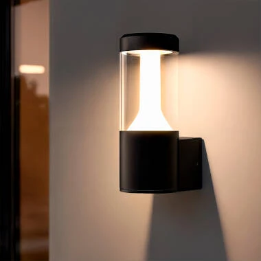 Aplique de Pared Exterior LED 10W Iluminación Aluminio Mikaro Negro
