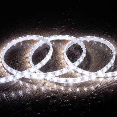 Tira LED Regulable 220V SMD 60 LED/m Blanco Frío 6W/m 600lm/m Ancho 12mm Corte 20cm IP65 a Medida