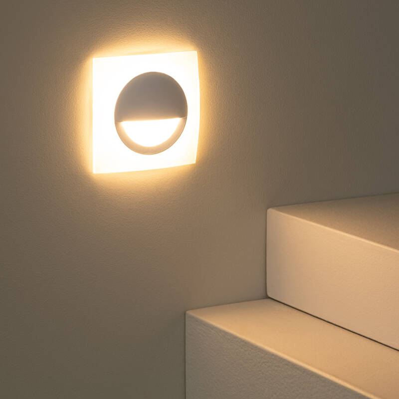 Imagen de Baliza LED 3W Empotrable Pared Cuadrado Blanco Occulare