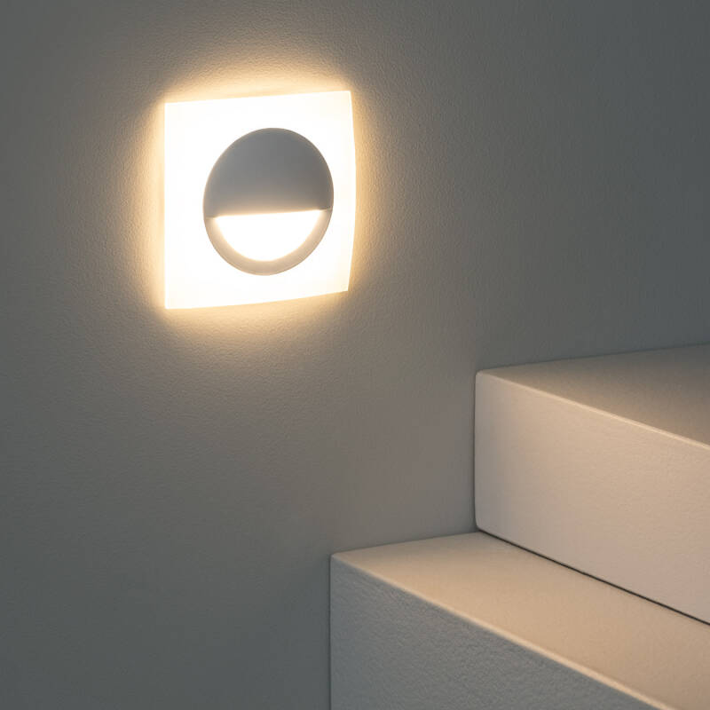 Imagen de Baliza LED 3W Empotrable Pared Cuadrado Blanco Occulare