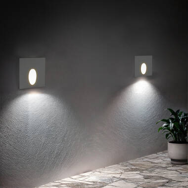 Imagen de Baliza Exterior LED 3W Empotrable Pared Cuadrado Blanco Ellis