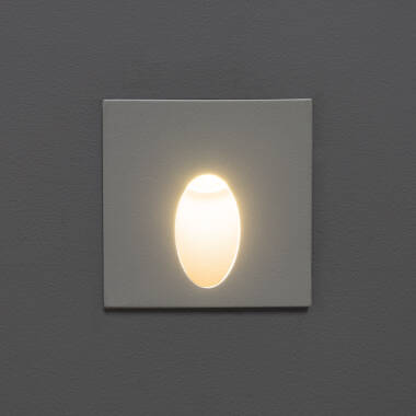 Imagen de Baliza Exterior LED 3W Empotrable Pared Cuadrado Aluminio Blanco Ellis