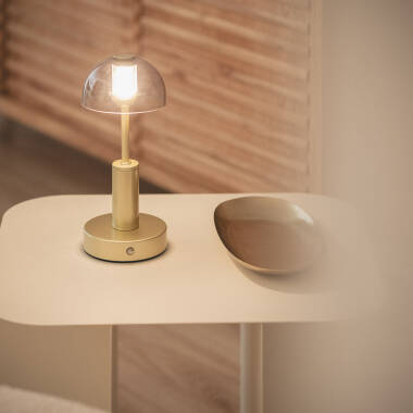 Lámpara de Mesa LED Metal Portátil con Batería USB Recargable Luliu Ludza