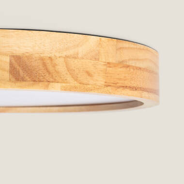 Imagem de Plafón LED 20W Circular Madeira Ø400 mm CCT Selecionável Kayu
