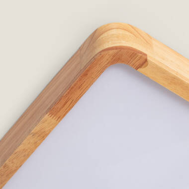 Imagem de Plafón LED 20W Quadrado Madeira 400x400 mm CCT Selecionável Kayu