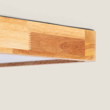 Imagem de Plafón LED 20W Quadrado Madeira 400x400 mm CCT Selecionável Kayu