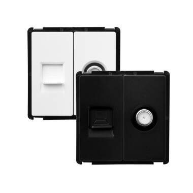 Tomada RJ45 Internet + Satélite Modern