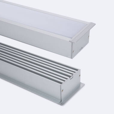Perfil de Alumínio Encastrável 2m com Tampa Contínua para Fitas LED até 45mm