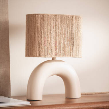 Imagen de Lámpara de Mesa Cerámica y Cuerda Natural Callie