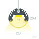 Imagen de Perfil de Aluminio Redondo Colgante para Tira LED hasta 11 mm
