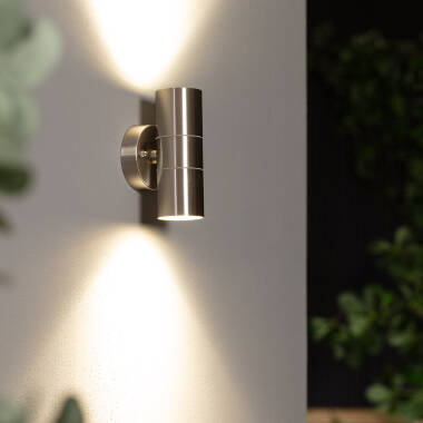 Aplique de Pared Exterior Acero Inoxidable Iluminación Doble Cara Satin