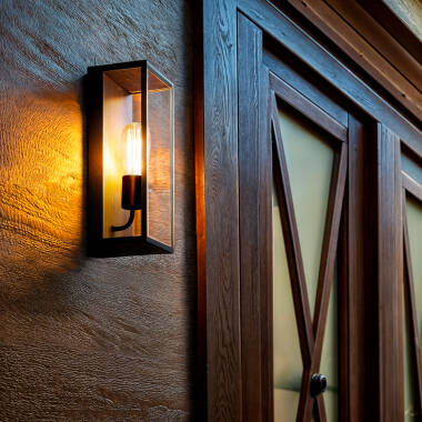 Aplique de Pared Exterior Metal y Cristal Zeila