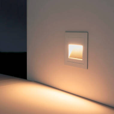 Baliza Exterior LED 3W Empotrable Pared Cuadrado Blanco Wabi
