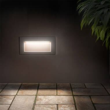 Baliza Exterior LED 4W Empotrable Pared Rectangular Blanco Elin