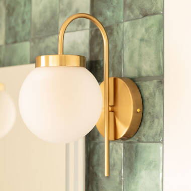 Lámpara de Pared Exterior Metal y Cristal Rafha