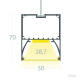 Imagen de Perfil de Aluminio Sixe Colgante con Tapa Continua Para Tira LED hasta 22 mm