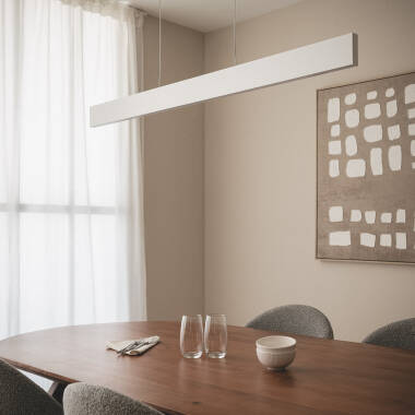 Imagen de Lámpara Colgante Lineal Aluminio LED 120cm 30W Blanco Seleccionable Wanda