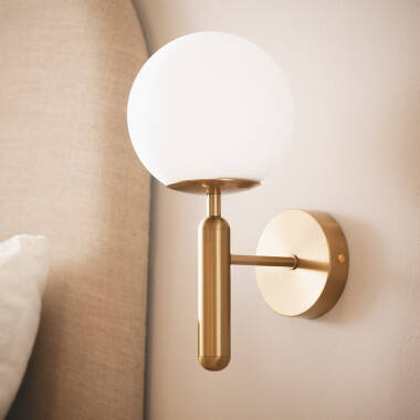 Lámpara de Pared Metal y Cristal Oto