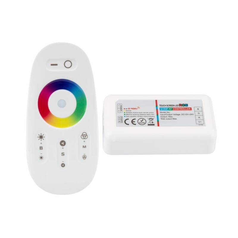 Imagem de Controlador Táctil LED RGB 12/24V, Dimmer por Controle Remoto RF