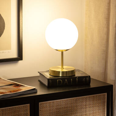Lámpara de Mesa Metal y Cristal Moonlight