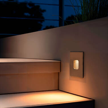 Imagem de Baliza Exterior LED 2W Encastrável na Parede Quadrada Cinza Grasset    