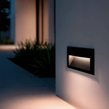 Imagen de Baliza Exterior LED 5W Empotrable Pared Negro Goethe Horizon