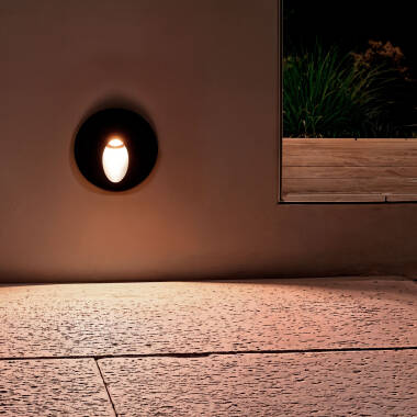 Baliza Exterior LED 3W Encastrável de Parede Circular Cinzento Boiler