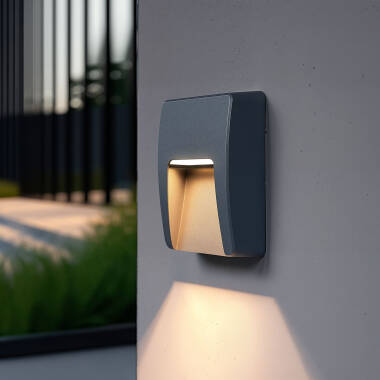 Baliza Exterior LED 3W Superficie Pared Cuadrado Antracita Dag