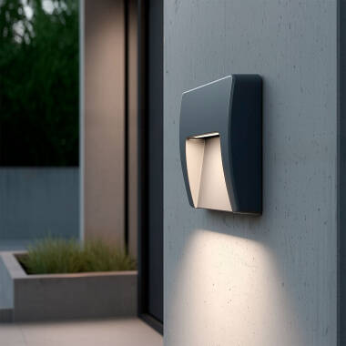 Baliza Exterior LED 3W Superfície de Parede Quadrada Antracite Dag