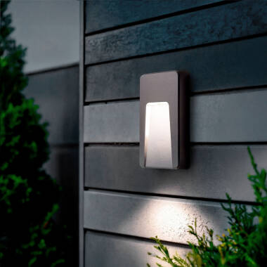 Baliza Exterior LED 3W Superficie Pared Rectangular Antracita Joy