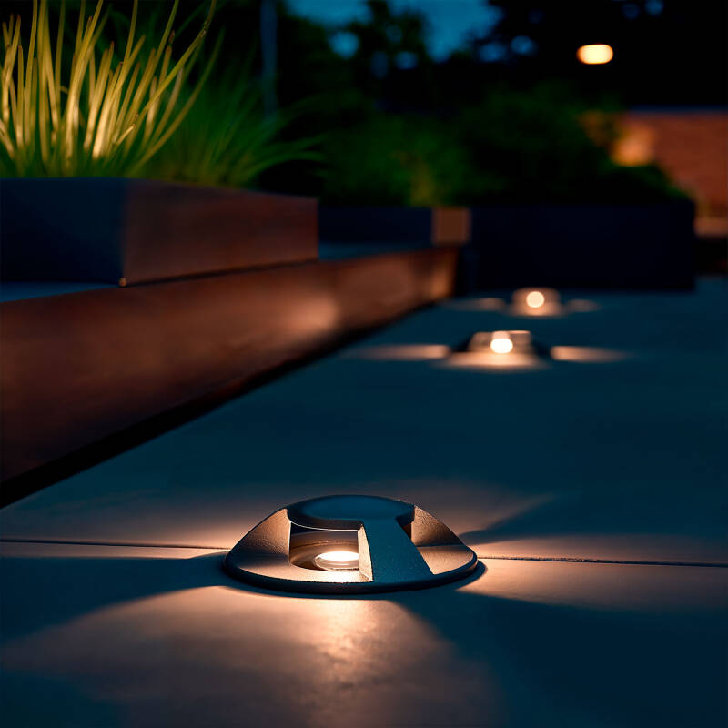 Imagem de Baliza Exterior LED 1W Encastrável de Chão Letso 3L Cinzento