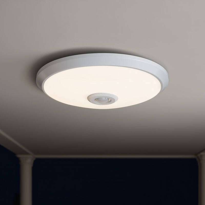 Imagem de Plafon LED Teto 20W com Sensor de Movimento PIR e Crepuscular Design Ø295 mm 