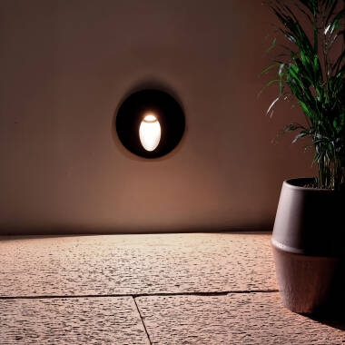 Imagen de Baliza Exterior LED 3W Empotrable Pared Circular Gris Boiler