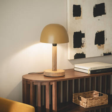 Imagen de Lámpara de Mesa Metal y Madera Mallavi