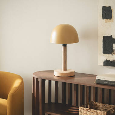 Imagen de Lámpara de Mesa Metal y Madera Mallavi