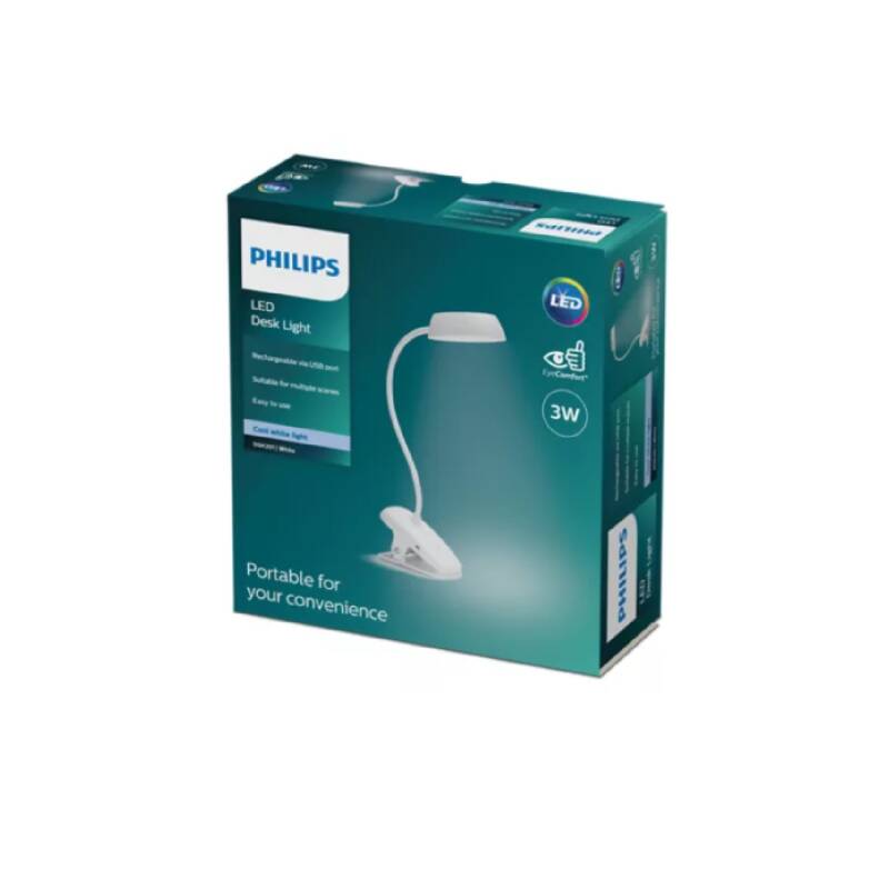 Imagem de Candeeiro LED Flexo Secretária Philips Donutclip
