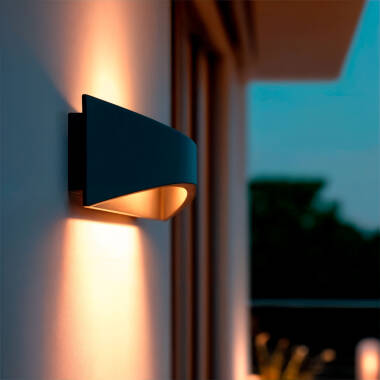 Aplique de Parede Exterior LED 7W Alumínio Iluminação Dupla Cara CCT Selecionável Gedved