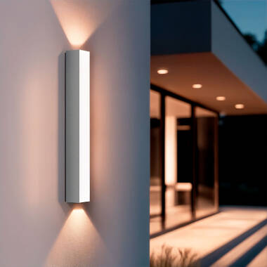 Aplique de Parede Exterior LED Alumínio Iluminação Dupla Hisar