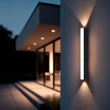 Imagem de Aplique de Parede Exterior LED Alumínio Iluminação Dupla Hisar