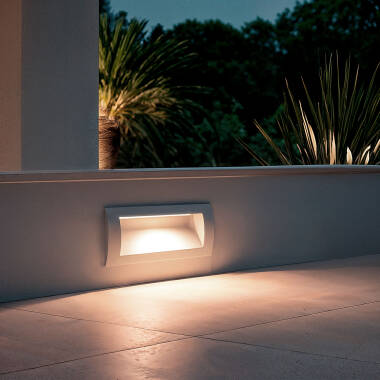 Baliza Exterior LED 4W Encastrável Parede Retangular Branca Elin