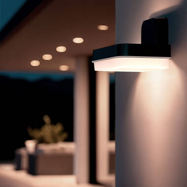 Aplique de Parede Exterior LED 10W Iluminação Retangular Preto Mirto