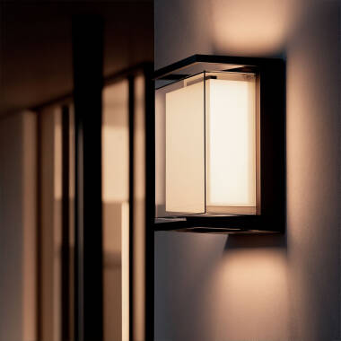 Aplique de Pared Exterior LED 18W Iluminación Cuadrado Negro Rale