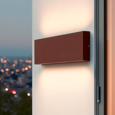 Aplique de Parede Exterior LED 12W Alumínio Iluminação Dupla Cara CCT Selecionável Brooky L